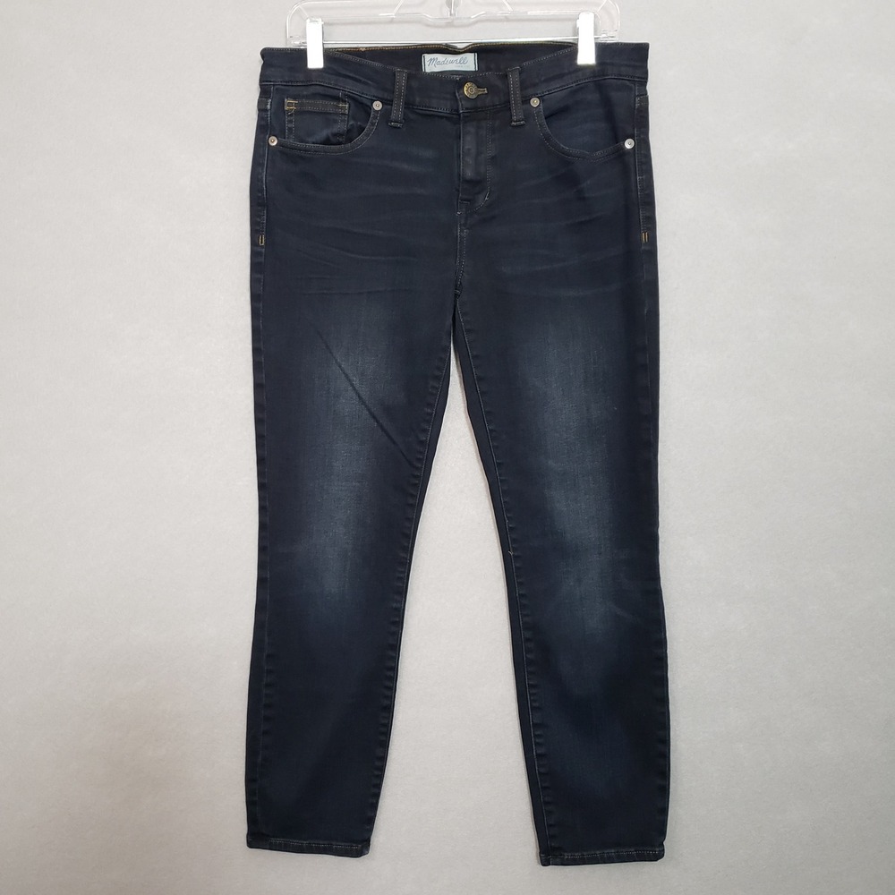 Madewell 29 Skinny Skinny Crop Jeans Dark Indigo Mid Rise Stretch Minimalist